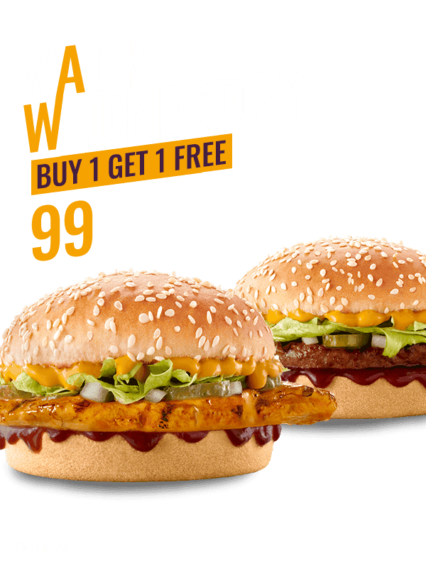 Two Wacky Wednesday burgers